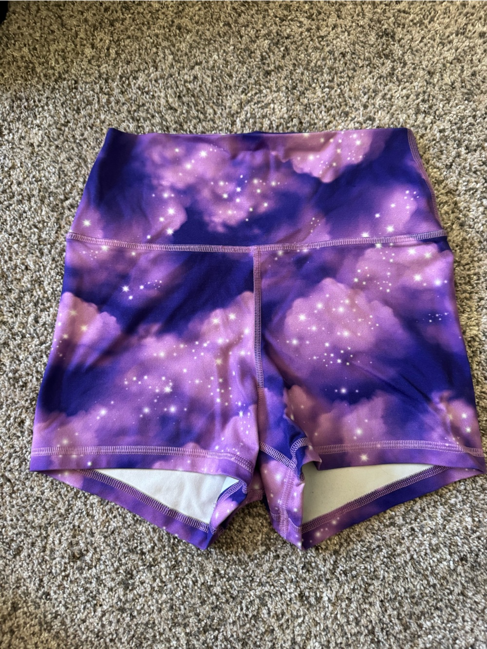 Fleo True High Original Purple Galaxy Cloud Shorts